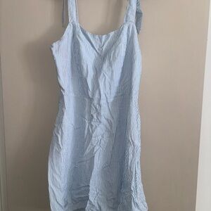 Blue and White Striped Dress